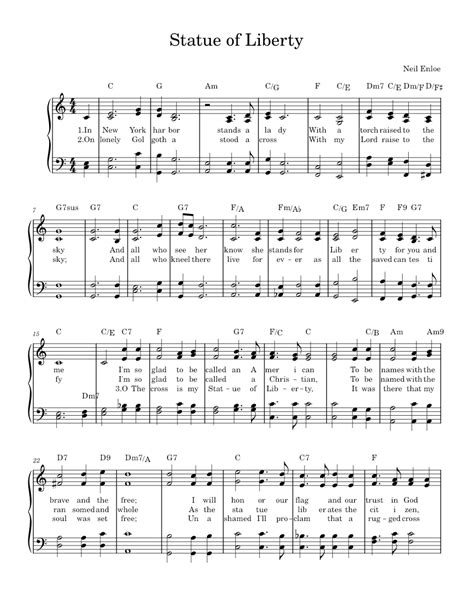 Statue Of Liberty Xtc Statue Of Liberty Sheet Music For Piano Solo Easy