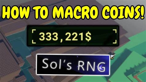 How To Gilded Coin Macro In Sols Rng 100k Coins A Day Youtube