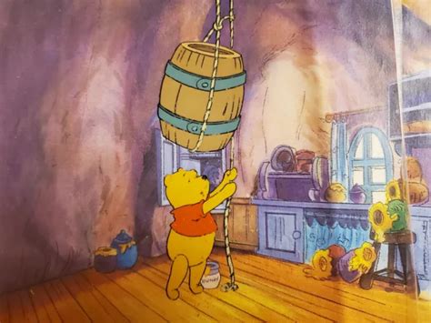 DISNEY S WINNIE THE Pooh Hand Painted Cel Production Cell Art Coa 363