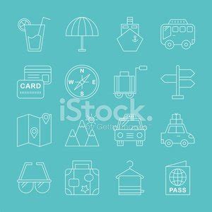 Travel Line Icon Set Stock Clipart Royalty Free Freeimages