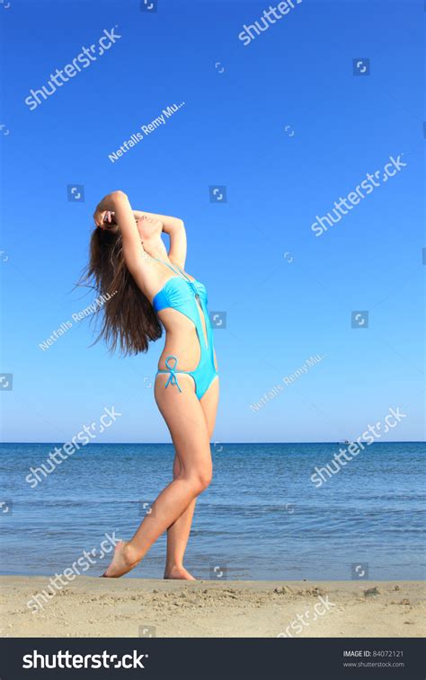Sexy Bikini Model Posing On Beach Stock Photo Shutterstock