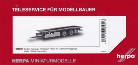 HERPA Teileservice 1 87 H0 Lkw Tandem Anhänger Fahrgestell 7 82 m