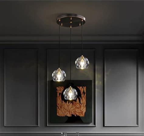 Light Modern Crystal Pendant Lights Fixture Mini Led Ceiling Hanging