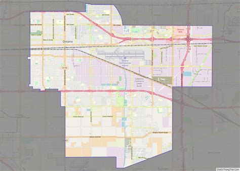 Map of Ontario city, California - Thong Thai Real