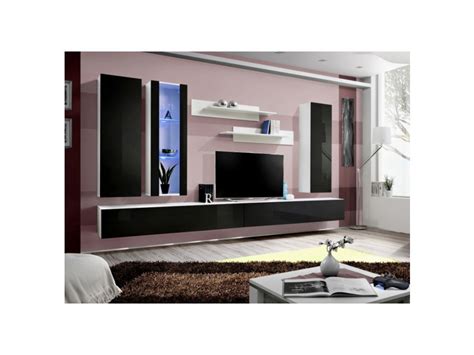 Ensemble Meuble Tv Mural Fly Ii 320 Cm X 190 Cm X 40 Cm Blanc Et