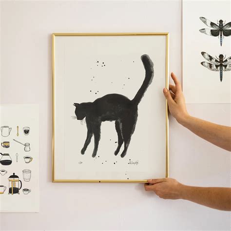 Black Cat Art Black Cat Print Cat Art Print Cat Painting Cat Wall Art Cat Art Print Black