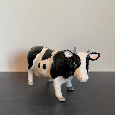 Vintage Cow Figurine Etsy UK Cow Figurines Friesian