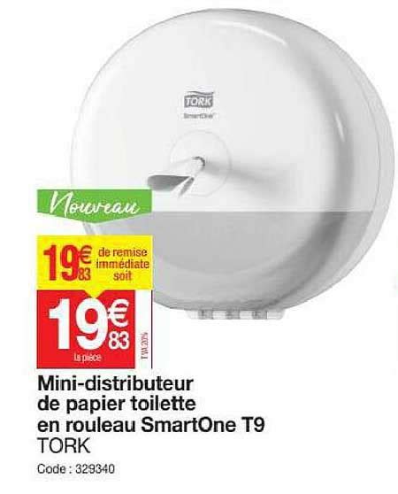 Promo Mini Distributeur De Papier Toilette En Rouleau Smartone T Tork