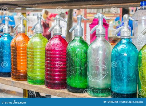 Ancient Siphons Old Colourful Vintage Retro Stock Photo Image Of Blue