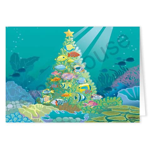 Coral Christmas Tree A Beautiful Underwater Scene Merry Christmas