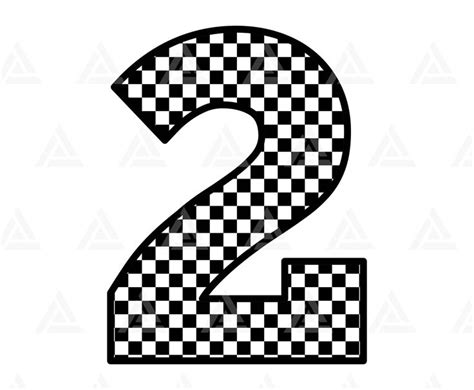 Checkered Number Two Svg, Checkered 2 Svg, Checkerboard Svg, Checkers Square Pattern. Cut File ...