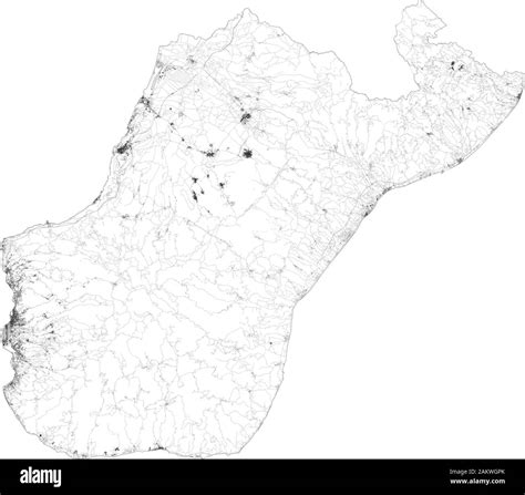 Satellite Map Of Province Of Reggio Calabria Towns And Roads Buildings And Connecting Roads Of