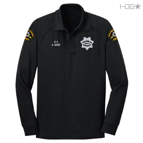 Tuolumne County Sheriff K 9 Unit Black Long Sleeve Tactical Polo Hdg