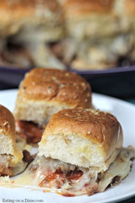 Hawaiian Roll Pizza Sliders Recipe Eating On A Dime Recipe Slider