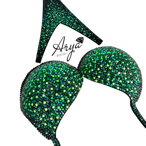 Competition Green Bikini Neon Emerald Wellness Fitness