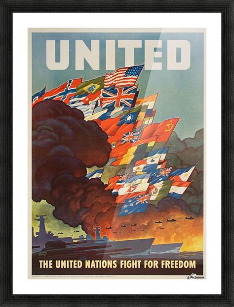 United Nations Fight For Freedom Vintage Poster Vintage Poster