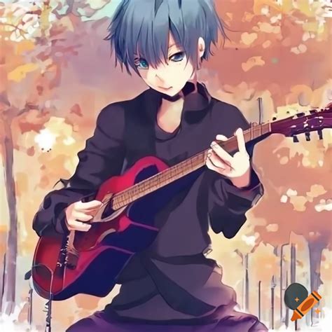 Anime Boy Playing Guitar