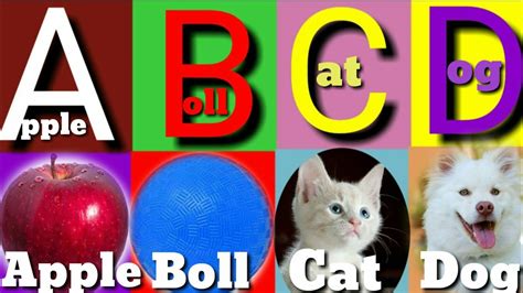 A For Apple B For Ball C For Cat Abc Phonic Song With Image Abcd