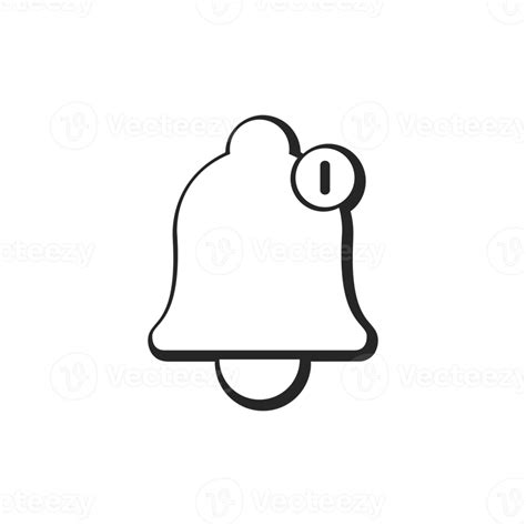 Comic Style Bell Notification Icon With Transparent Background Png