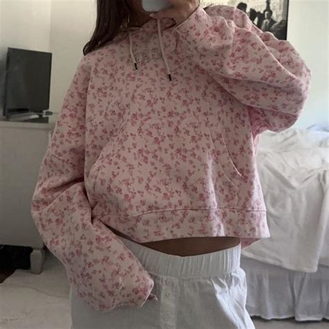 Gap X Love Shack Fancy Floral Cropped Logo Hoodie Depop