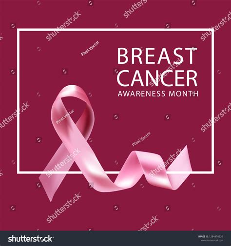 Realistic Pink Ribbon Breast Cancer Awareness Stock Vector Royalty