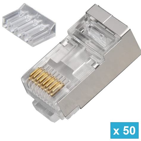 Rj45 Shielded Cat6 2 Piece Connector 50 Pcs