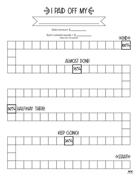 Debt Tracker Printable Coloring Pages