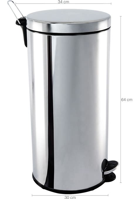 Lixeira Inox L Lixeira Pedal E Cesto Remov Vel Brinox R