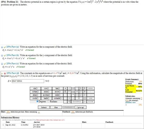 Solved 8 Problem 11 The Electric Potential In A Certain