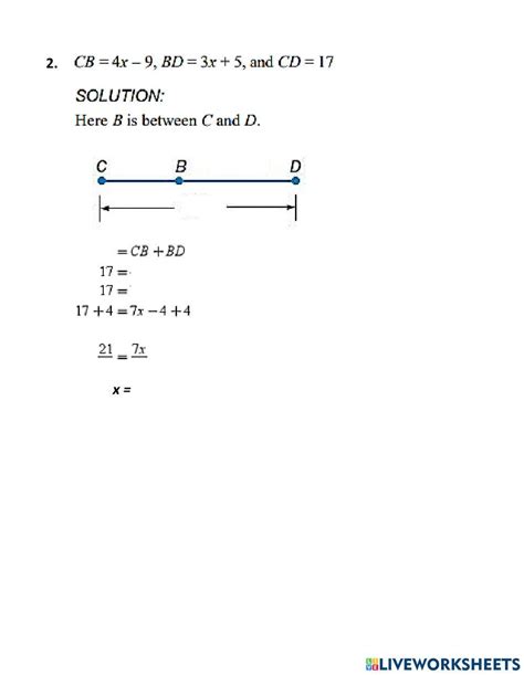 Line Segments Worksheet Live Worksheets