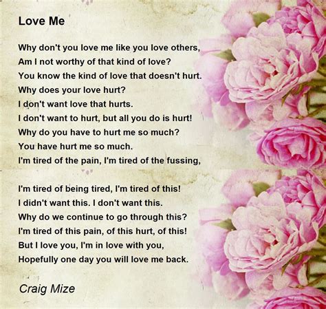 Love Me Poem by Craig Mize - Poem Hunter