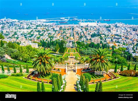 Aerial view of Bahai gardens in Haifa, Israel Stock Photo - Alamy