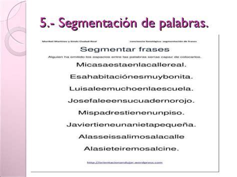 Ejercicios Para Separar Palabras Segmentacion De Segmentacion De