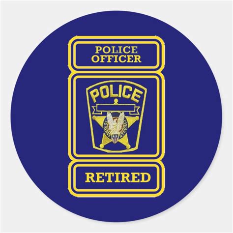 Police Officer Retired Badge Classic Round Sticker