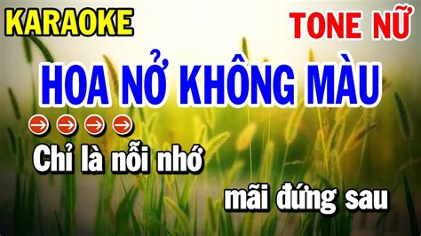 Karaoke Hoa Nở Không Màu Nhạc Sống Tone Nữ Linh Như Youtube