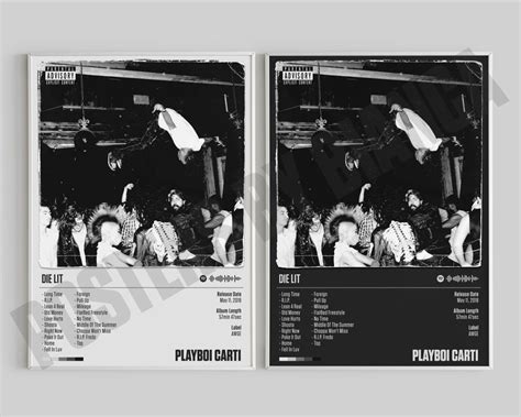 Playboi Carti Poster Die Lit Poster Die Lit Tracklist Etsy