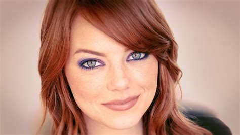 Closeup View Of Redhead Smiling Grey Eyes Emma Stone Hd Girls