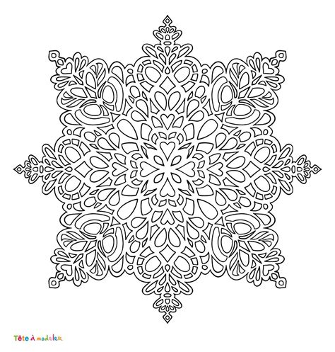 Coloriage D Un Mandalas Flocon De Neige Imprimer Avec T Te Modeler