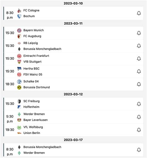 All Bundesliga Schedule available in our Football API