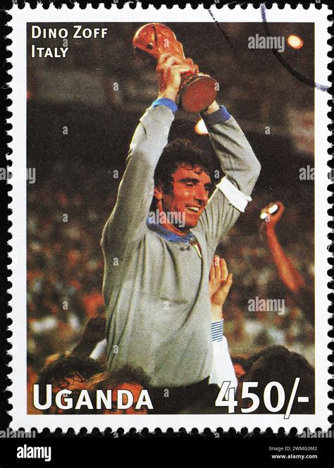 Dino Zoff With The World Cup Of 1982 On Postage Stamp Stock Photo Alamy