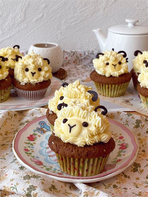 I Baked Sheep Chocolate Coffee Cupcake With White Chocolate Cream