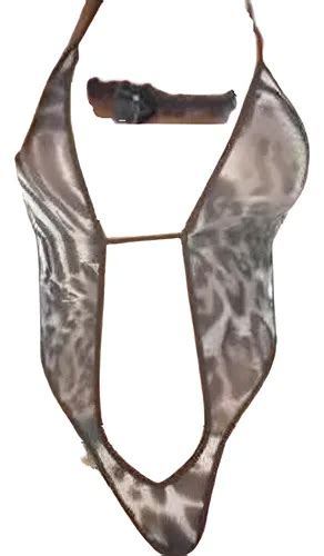 Fantasia Lingerie Body Oncinha Felina Sexy Erótica Sensual MercadoLivre