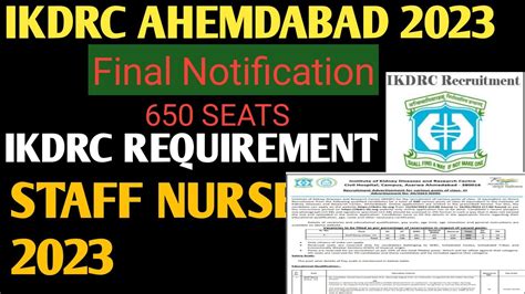 IKDRC REQUIREMENT 2023 Full Notification IKDRC Staff Nurse 2023 Latest