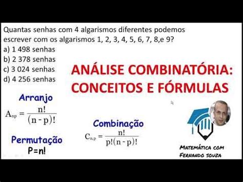 Arranjo E Combinação - ANÁLISE COMBINATÓRIA: CONCEITOS E FÓRMULAS - Arranjo, Permutação e ...