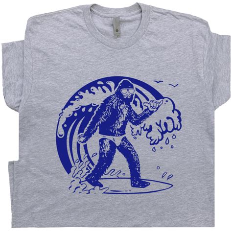 Bigfoot Surfing T Shirt Cool Surf Shirts Retro Vintage Surfing Etsy