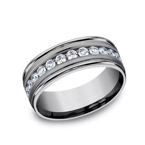 Tantalum 8mm Silver Tantalum .96ct Ring - Castle Rocks and Jewelry