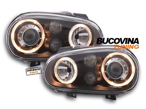 Faruri Black Compatibile Cu Vw Golf Angel Eyes