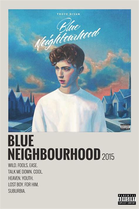 Alternative Minimalist Music Album Polaroid Poster Blue Neighbourho