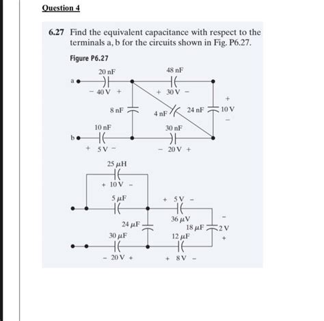 Solved 6 27 Find The Equivalent Capacitance With Respect To Chegg