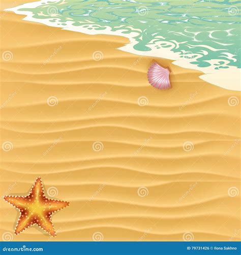 Fondo Del Verano Con La Playa Tropical Stock de ilustración